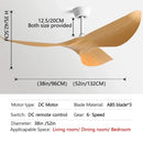 Modern wood 52 inch dc ceiling fan for living room