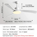 Modern wood 56 inch 3-leaf fan light with remote control dining room