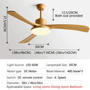Modern wood 56 inch 3-leaf fan light with remote control dining room