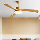 Modern wood 56 inch 3-leaf fan light with remote control dining room