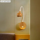Modern wood adjustable arm wall light bedroom reading lamp white & beige