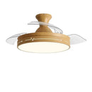 Modern wood and acrylic ceiling fan light bedroom fixture