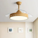 Modern wood and acrylic ceiling fan light bedroom fixture