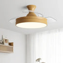 Modern wood and acrylic ceiling fan light bedroom fixture
