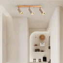 Modern wood and beige concrete led ceiling spotlight living room