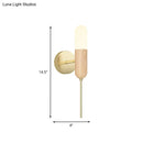 Modern wood and brass led light fixture – living room wall sconce