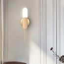 Modern wood and brass led light fixture – living room wall sconce