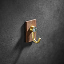 Modern wood and brushed gold wall hook row for kitchen