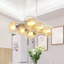 DecorBites™ Modern Glass Hanging Light Fixture - Cognac Bubble Shade Island Lighting