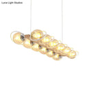 DecorBites™ Modern Glass Hanging Light Fixture - Cognac Bubble Shade Island Lighting