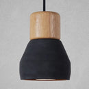 Modern wood and concrete pendant light kitchen hanging fixture