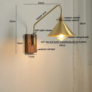 Modern wood and copper led wall sconce bedroom glass stair light