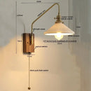 Modern wood and copper led wall sconce bedroom glass stair light