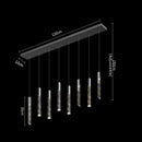 Modern wood and crystal column led chandelier staircase light