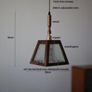 Modern wood and green led glass pendant lamp dining room