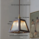 Modern wood and green led glass pendant lamp dining room