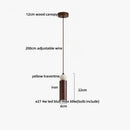 Modern wood and travertine iron led pendant light for living room