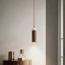 Modern wood and travertine iron led pendant light for living room