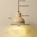 Modern wood and travertine iron led pendant light for living room