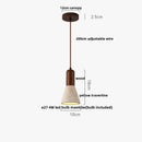 Modern wood and travertine iron led pendant light for living room