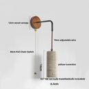 Modern wood and travertine led wall lamp bedroom sconce