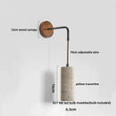 Modern wood and travertine led wall lamp bedroom sconce