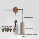 Modern wood and travertine led wall lamp bedroom sconce