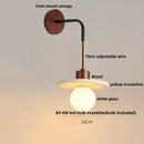 Modern wood and travertine led wall lamp bedroom sconce