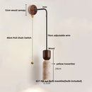 Modern wood and travertine led wall lamp bedroom sconce