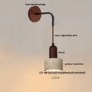 Modern wood and travertine led wall lamp bedroom sconce