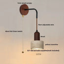Modern wood and travertine led wall lamp bedroom sconce