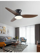 Modern wood and white ceiling fan with 30w remote control bedroom light