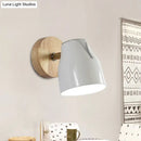 Modern wood and white ceramic wall light kitchen metallic bud shade