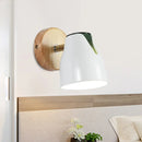 Modern wood and white ceramic wall light kitchen metallic bud shade
