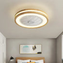 Modern wood and white led ceiling fan with remote for bedroom