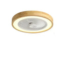 Modern wood and white led ceiling fan with remote for bedroom