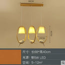 Modern wood bird glass pendant light kitchen hanging lamp