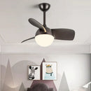Modern wood blade ceiling fan light bedroom white led chandelier