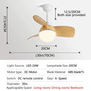 Modern wood blade ceiling fan light bedroom white led chandelier
