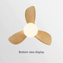 Modern wood blade ceiling fan light bedroom white led chandelier