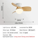 Modern wood blade ceiling fan light bedroom white led chandelier