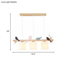 Modern wood branch bird pendant light kitchen island frosted glass