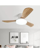 Modern wood ceiling fan light living room led fixture