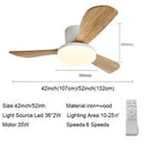 Modern wood ceiling fan light living room led fixture