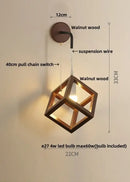 Modern wood cube led wall lights bedroom sconce