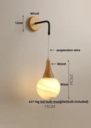 Modern wood cube led wall lights bedroom sconce