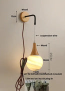 Modern wood cube led wall lights bedroom sconce
