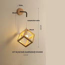 Modern wood cube led wall lights bedroom sconce