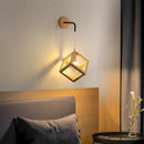 Modern wood cube led wall lights bedroom sconce
