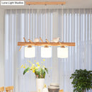 DecorBites™ Modern Wood Cylinder Hanging Island Light in Beige - Stylish Island Lighting Fixture